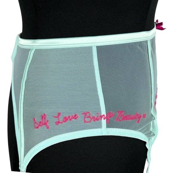 FELICITY HAYWARD LONGLINE SELF LOVE CURVE BRA GARTER BELT MINT LINGERIE SET - Picture 11 of 15